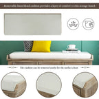 Banc de rangement rustique pour chaussures avec 3 tiroirs et 3 paniers en rotin