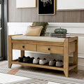 Banc de rangement polyvalent pour chaussures avec coussin d'assise et tiroirs