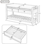 Banc de rangement polyvalent pour chaussures avec coussin d'assise et tiroirs