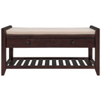 Banc de rangement polyvalent pour chaussures avec coussin d'assise et tiroirs