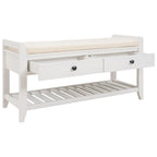 Banc de rangement polyvalent pour chaussures avec coussin d'assise et tiroirs