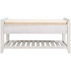 Banc de rangement polyvalent pour chaussures avec coussin d'assise et tiroirs