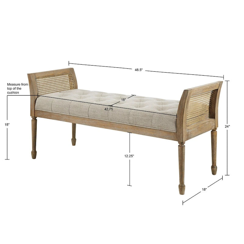Banc d'appoint en bois avec coussin