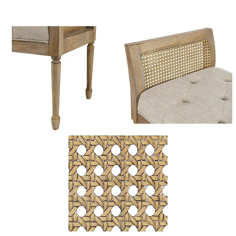 Banc d'appoint en bois avec coussin