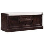 Banc de rangement avec 2 tiroirs et 2 placards, Banc à chaussures avec coussin amovible pour salon, entrée