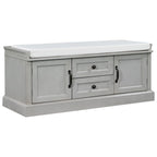 Banc de rangement avec 2 tiroirs et 2 placards, Banc à chaussures avec coussin amovible pour salon, entrée