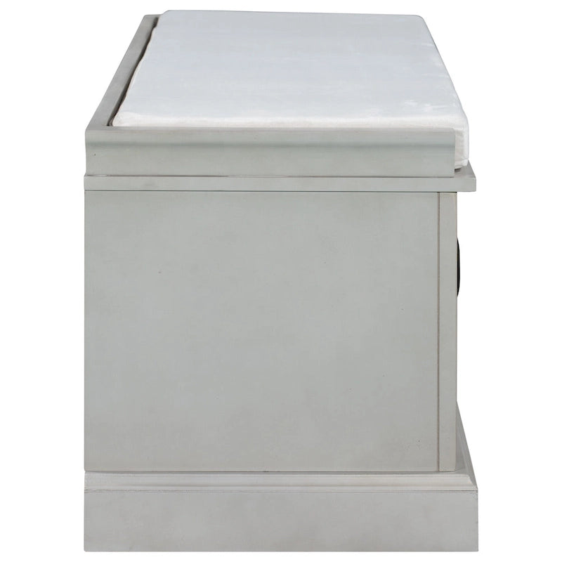 Banc de rangement avec 2 tiroirs et 2 placards, Banc à chaussures avec coussin amovible pour salon, entrée