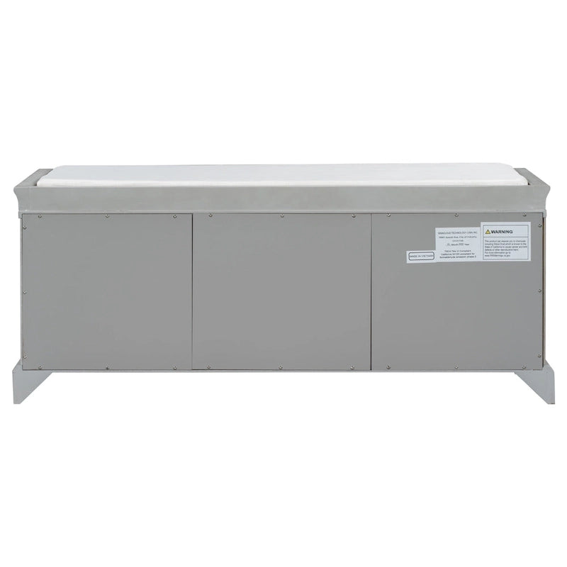 Banc de rangement avec 2 tiroirs et 2 placards, Banc à chaussures avec coussin amovible pour salon, entrée