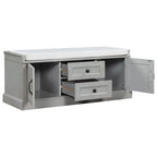 Banc de rangement avec 2 tiroirs et 2 placards, Banc à chaussures avec coussin amovible pour salon, entrée