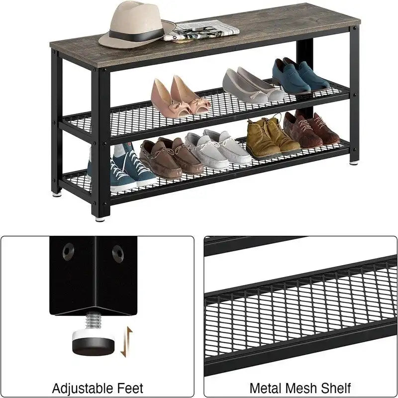 Étagère à chaussures à 3 niveaux - 39,4P x 13,8L x 16,5H
