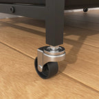 Meuble-cage pour chien avec plateau amovible, double porte, panneau relevable, rotation à 360 degrés et 3 gamelles réglables en hauteur