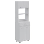 Meuble bas de cuisine Caribe, quatre pieds, un tiroir, double porte, une étagère - Blanc