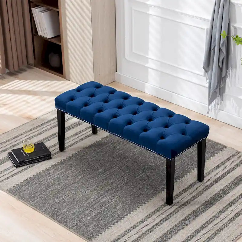 Banc ottoman capitonné rembourré, banc de salle à manger en velours, banc de chambre, repose-pieds, tabouret d'appoint pour entrée, salle à manger