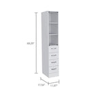 Meuble de rangement Vanguard pour le linge, trois étagères, quatre tiroirs – Blanc
