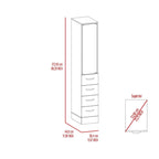 Meuble de rangement Vanguard pour le linge, trois étagères, quatre tiroirs – Blanc
