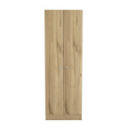 Armoire de rangement multiple, double porte, cinq étagères - Chêne clair / Noir