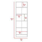 Armoire de rangement multiple, double porte, cinq étagères - Chêne clair / Noir