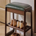 2-Tier Wooden Storage Entryway Bench