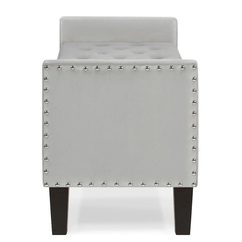 Banc Ottoman de Rangement Capitonnée à Boutons - 48L x 18.5W x 22 H