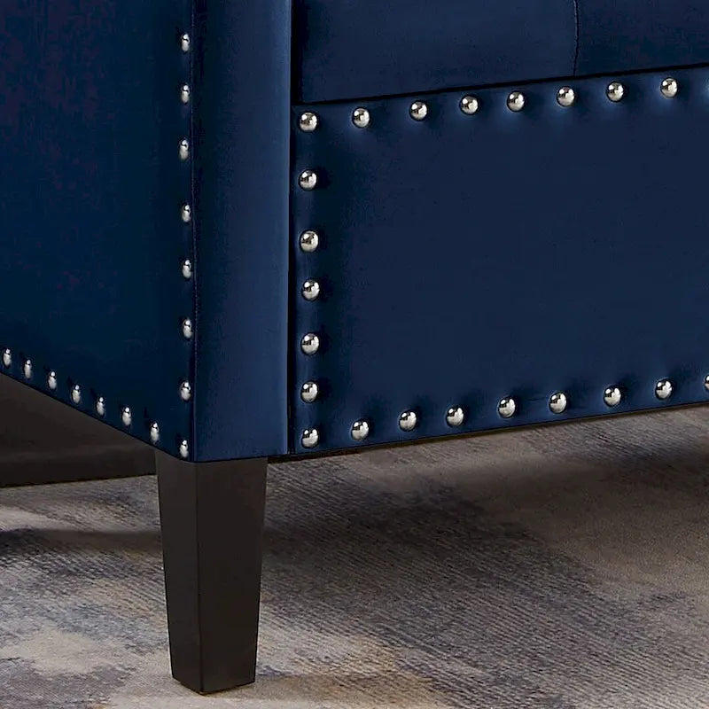 Banc Ottoman de Rangement Capitonnée à Boutons - 48L x 18.5W x 22 H
