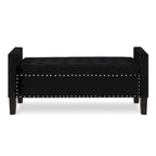 Banc Ottoman de Rangement Capitonnée à Boutons - 48L x 18.5W x 22 H