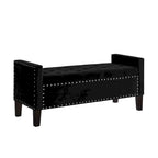 Banc Ottoman de Rangement Capitonnée à Boutons - 48L x 18.5W x 22 H