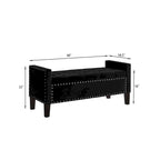 Banc Ottoman de Rangement Capitonnée à Boutons - 48L x 18.5W x 22 H