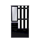 Meuble d'entrée 3 en 1 avec meuble à chaussures + étagère murale + miroir, Noir