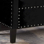 Banc de rangement capitonné avec rangement, Banc de rangement rembourré avec clous décoratifs, Tabouret de bout de lit