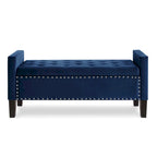 Banc de rangement capitonné avec rangement, Banc de rangement rembourré avec clous décoratifs, Tabouret de bout de lit