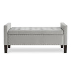 Banc de rangement capitonné avec rangement, Banc de rangement rembourré avec clous décoratifs, Tabouret de bout de lit