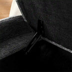 Banc de rangement ottoman ovale en tissu chenille avec grand espace de rangement