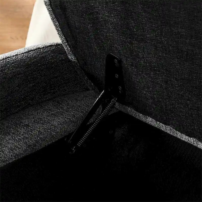 Banc de rangement ottoman ovale en tissu chenille avec grand espace de rangement