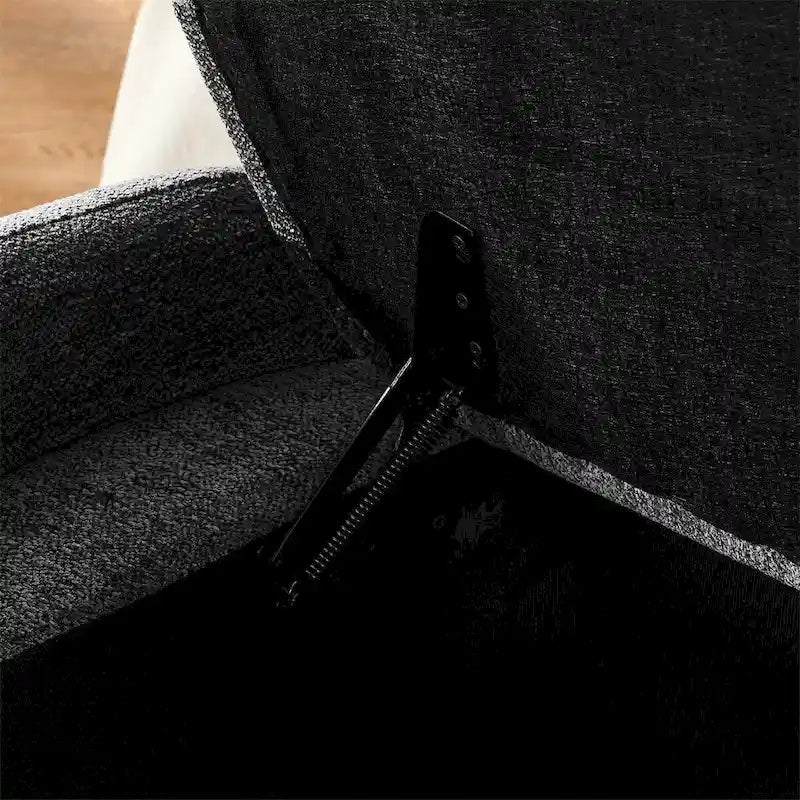 Banc de rangement ottoman ovale en tissu chenille avec grand espace de rangement