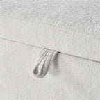 Banc de rangement ottoman ovale en tissu chenille avec grand espace de rangement