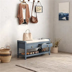 Banc de rangement pour chaussures avec 2 tiroirs - 14P x 39L x 20H
