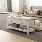 Banc de rangement pour chaussures avec 2 tiroirs - 14P x 39L x 20H