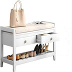 Banc de rangement pour chaussures avec 2 tiroirs - 14P x 39L x 20H
