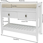 Banc de rangement pour chaussures avec 2 tiroirs - 14P x 39L x 20H