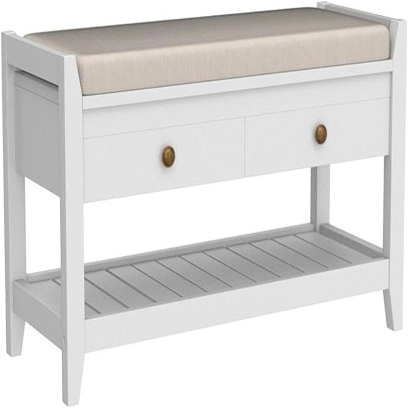 Banc de rangement pour chaussures avec 2 tiroirs - 14P x 39L x 20H