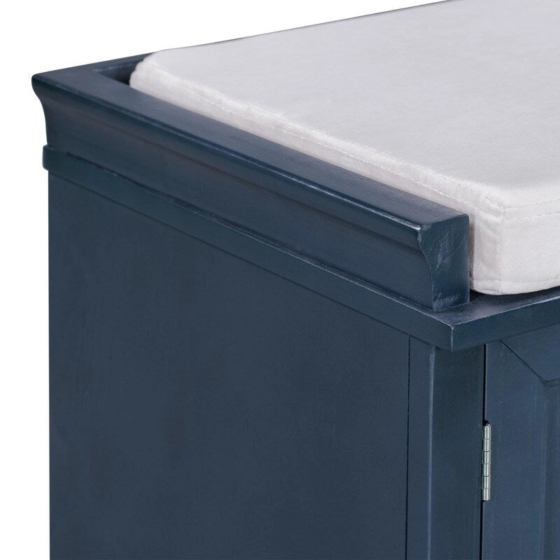 Banc à chaussures avec rangement, 2 tiroirs, 2 compartiments et coussin amovible