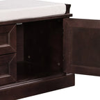 Banc à chaussures avec rangement, 2 tiroirs, 2 compartiments et coussin amovible