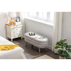 Banc de rangement en tissu de velours Banc de chambre à coucher avec pieds en bois pour salon, chambre à coucher, intérieur