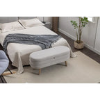 Banc de rangement en tissu de velours Banc de chambre à coucher avec pieds en bois pour salon, chambre à coucher, intérieur