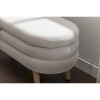 Banc de rangement en tissu de velours Banc de chambre à coucher avec pieds en bois pour salon, chambre à coucher, intérieur