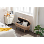 Banc de rangement en tissu de velours Banc de chambre à coucher avec pieds en bois pour salon, chambre à coucher, intérieur