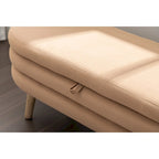 Banc de rangement en tissu de velours Banc de chambre à coucher avec pieds en bois pour salon, chambre à coucher, intérieur