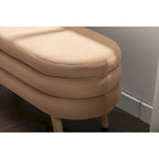 Banc de rangement en tissu de velours Banc de chambre à coucher avec pieds en bois pour salon, chambre à coucher, intérieur