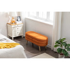 Banc de rangement en tissu de velours Banc de chambre à coucher avec pieds en bois pour salon, chambre à coucher, intérieur
