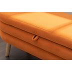 Banc de rangement en tissu de velours Banc de chambre à coucher avec pieds en bois pour salon, chambre à coucher, intérieur